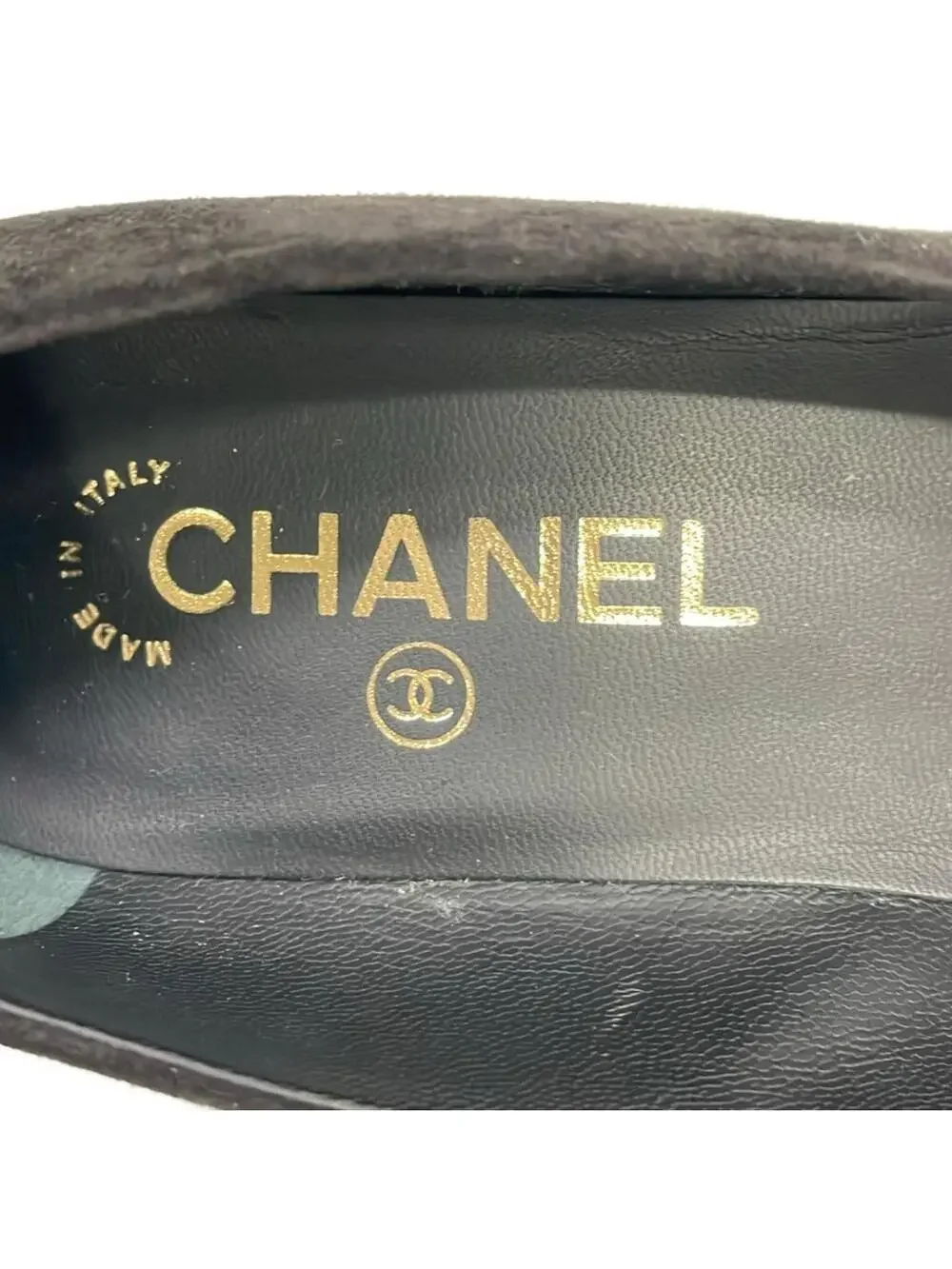 Chanel Black Suede Patent Leather #300510C50B